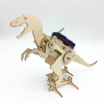 DIY conjunto de Ciencias de la MADRE Juguetes Eléctricos Caminar Dinosaurio T Rex Conjunto de Rompecabezas de Niños de Artesanía de la Tecnología de Juguetes Educativos Para Niños