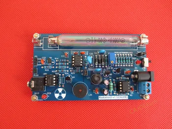DIY Montado Contadores Geiger Kit Contador Geiger Módulo de Miller Tubo GM Tubo Detector de Radiación Nuclear Con Sonido de Alarma de Luz