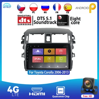DLC Chip Qualcomm 1280*720 IPS 10pulgadas Android 9.0 GPS Estéreo FM/RDS DTS BT WIFI+4G Para el Toyota Corolla 4+64G DSP Coche Reproductor de Medios de comunicación
