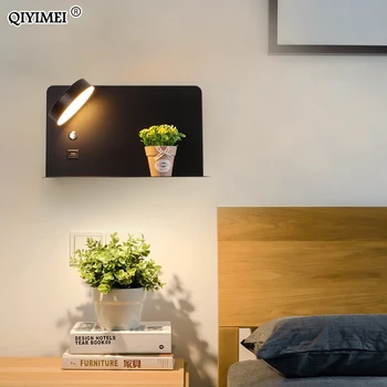 Dormitorio LED Luces de Pared Con Conmutador de 5V 2.1 a de Carga USB Interfaz Con la Flor de la Luminaria Wandlamp Interior Accesorios Deco Maison 47793