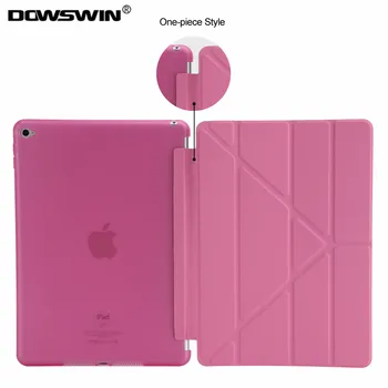 DOWSWIN para el ipad air 2 en 1 multi-pliegue de cuero de la pu de silicona suave cubierta posterior para el ipad de aire de Caso de la Cubierta elegante Para el iPad Air 2 A1566