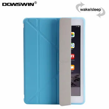 DOWSWIN para el ipad air 2 en 1 multi-pliegue de cuero de la pu de silicona suave cubierta posterior para el ipad de aire de Caso de la Cubierta elegante Para el iPad Air 2 A1566