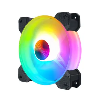 Durable Accesorios Hidráulicos Caso de Equipo de Ventilador de 120 mm Ajustable Enfriador Tranquilo Control Remoto de PC de Refrigeración del Chasis Pequeño LED RGB