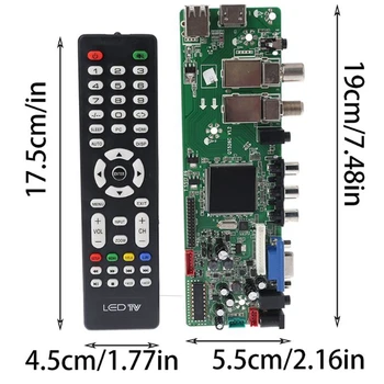 DVB-S2 DVB-T2 digitaces de la Señal de ATV Arce Controlador de LCD de Control Remoto de la Junta Lanzador Universal Dual USB QT526C con 7 Clave 27797