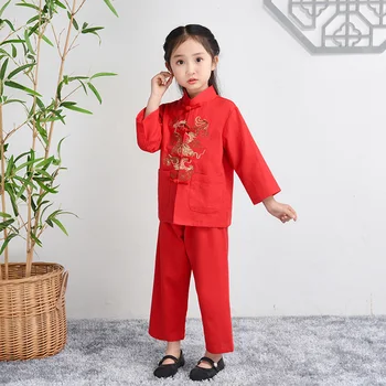 Día de los niños Tangsuit Estilo Chino del Dragón Asiático, Ropa de Bebé Niña Niño Casual 2020 Ropa Nueva Festival Outfist Niños de Disfraces