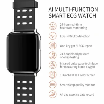ECG PPG Inteligente de la Banda de Reloj de los Hombres de la Presión Arterial de Oxígeno Monitor de Ritmo Cardíaco Smartwatch de las Mujeres Impermeables para Android IOS Xiaomi 21985