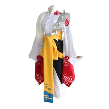 El Anime De Inuyasha Hermano Sesshoumaru Hombres Traje De Cosplay Fresco Kimono Traje Unisex Cos Parte Superior De Los Pantalones Cinturón De La Armadura De Piel De Peluca