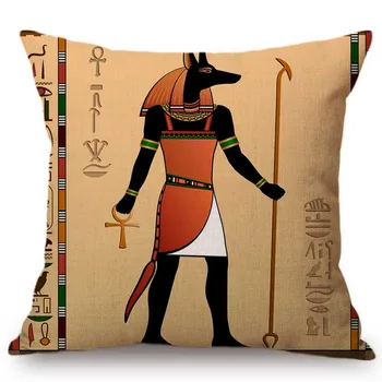 El Antiguo Egipto Pintura Arte Animal De La Cara Guerreros Faraón Rey Y Reina De Adoración Casa Decorativos Sofá Tirar Funda De Almohada Funda De Almohada