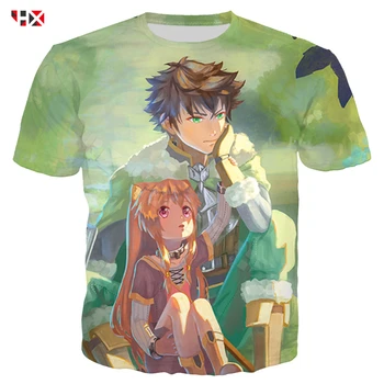 El Aumento del Escudo Héroe de la Camiseta de las Mujeres de los Hombres la Impresión 3D de Personajes de Anime Manga Corta T-shirt Camiseta de Moda Casual Tops 4817
