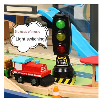 El canto de tráfico de luz de juguete de señales de tráfico modelo de señal en el camino Adecuado para BRIO tren de los niños de la pista de la serie de juguetes accesorios