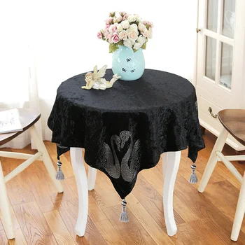 El Cisne negro de la Mesa redonda de Tela Británicos Amantes de la Moderna Simple de la Moda de Mantel de Terciopelo de mesa para Boda de la tela de cisne de la decoración 25693