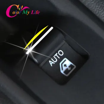 El Color de Mi Vida 7Pcs/Set ABS Ventanas de Chrome Levantador Botón de la Perilla de Lentejuelas de ajuste para el Jeep Renegade - 2020 Interior Accesorios