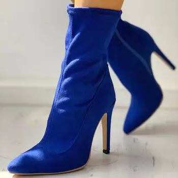 El diseño de la marca de las mujeres zapatos de mujer, Además de Gran tamaño grande 32-48 de tobillo botas de finos zapatos de tacón alto sexy Fiesta de Graduación Botas Elastc botas Calcetín