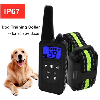 El Entrenamiento del perro Collar Impermeable Recargable Control Remoto Mascota 800 con Pantalla LCD de Choque Vibración de Sonido para Todos los tamaños 131658