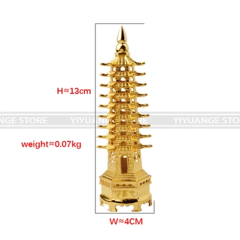 El feng shui Metal 3D Modelo de China Wenchang Pagoda de la Torre de la Artesanía de la Estatua de Recuerdos caseros de la Decoración de metal artesanía 13cm