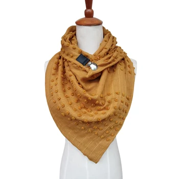El invierno de la bufanda para las mujeres foulard soild punto 3D diseño de botón echarpe hiver femme suave y cálida sjaal femenino redecilla de bufandas y chales