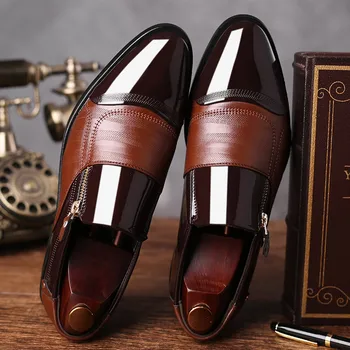 El Negocio de la moda Vestido de los Hombres de Zapatos New Classic de Cuero de los Trajes de los Hombres Zapatos de Marca Resbalón En los Zapatos de Vestir de los Hombres de Oxford zapatos de Gran Tamaño 38-48