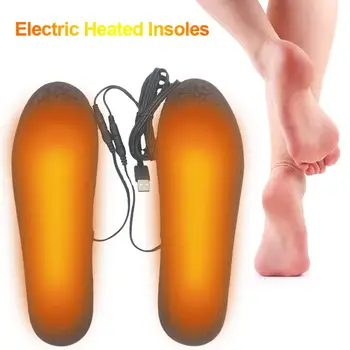 El Nuevo USB Climatizada Plantillas de Zapatos Bereber de Felpa Suave Lavable Para Calentador de Pies Climatizada Plantillas