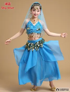 El Rendimiento De Las Niñas De Danza Del Vientre Traje Conjunto De Los Niños De La India La Danza Niño Bailarina De Bellydance Dancewear Chica Egipto Trajes De Baile