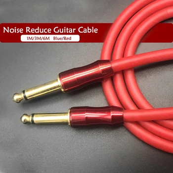 El ruido de Reducir Amplificador de Guitarra Cable 6.35 6.35 mm de Oro Conector Jack de Audio Cable para Eelectric Guitarra APLICACIONES de 1.5/3/6M