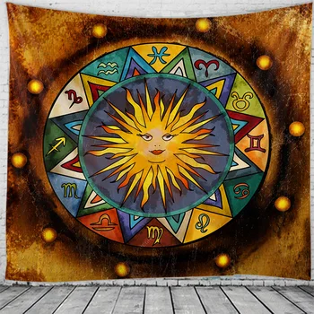 El sol de la India Mandala Tapiz para Colgar en Pared decoración Boho macrame hippie Brujería Tapiz