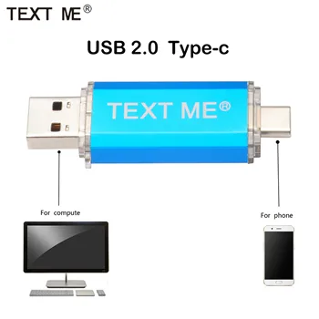 El TEXTO ME creativo de Tipo C, la Unidad Flash USB de Tipo C Pen Drive de 64 gb 32 GB 16 GB 8 GB 4GBUSB Palo 2.0 Pendrive para el Tipo-C