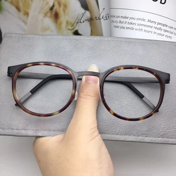 ELECCION de Titanio Rim Prescripción Óptica Gafas de Marco Hombres Mujeres Ultraligero Marcos Completos de la Ronda de Miopía Gafas Corea Dinamarca