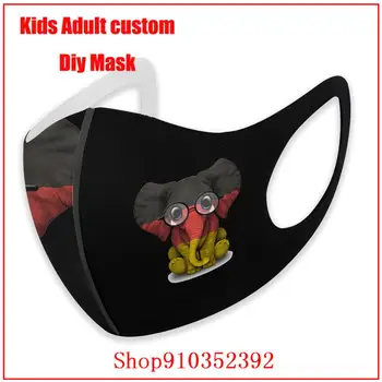 Elefante bebé con Gafas Y Con una Bandera alemana en la boca de la máscara con diseño divertido reutilizables de la máscara de la cara de los niños de BRICOLAJE de la máscara de la cara de la moda