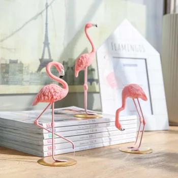 Elegante de alta Calidad de color Rosa Flamingo Resina Ornamento de la Casa de la Decoración del Jardín Salón Mesa de escritorio Decoración 1piece