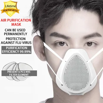 Eléctrico de la máscara de enfriamiento en el verano máscara de purificador de aire, respirador de máscara contra el polvo