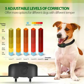 Eléctrico Recargable Impermeable Pequeño Collar de Perro de adiestramiento de Choque de Entrenamiento para Perros Collar Anti-ladridos Automático de Vibración del Collar