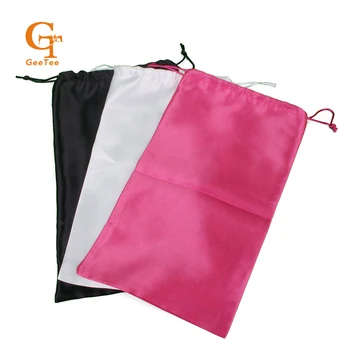 En blanco negro blanco rosa de seda de satén de la extensión del pelo bolsas de embalaje, las mujeres humanas cabello virgen paquetes de bolsas de embalaje,embalaje de regalo bolsa
