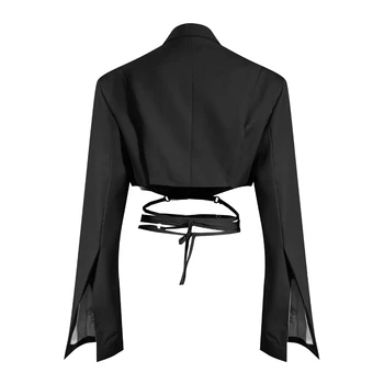 Encaje corto mujer chaquetas de cintura Alta falda asimétrica de Dos piezas traje de abrigo de las mujeres del otoño 2020 guarniciones de la Calle