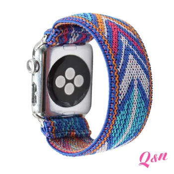 Encanto Púrpura de Nylon de Punto Elástico Apple Watch Band,38/40,42/44 mm para el Apple Watch Todas las Series, Apple Watch Scrunchies Correa