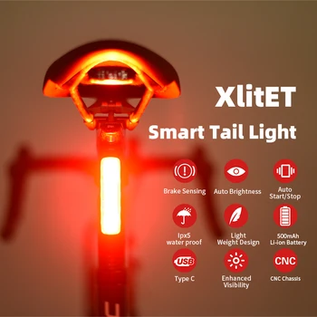 ENFITNIX XlItET 2020 Bicicletas NUEVAS luces traseras sensor Inteligente de luces de Freno usb xlite100 bicicleta de Carretera, MTB Trasera luces traseras