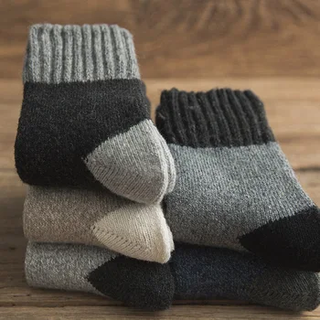 Envío gratis de la Moda de invierno cálido muchachos de lana de algodón de empalme terry collar de calcetines 3pair/lote estudiantes Adolescentes de nueva 2019
