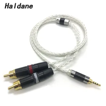 Envío gratis Haldane 2.5 mm TRRS Equilibrada Macho a 2 RCA Macho Cable del Adaptador de Audio Para AK100II,AK120II,AK240, AK380,AK320,DP-X1