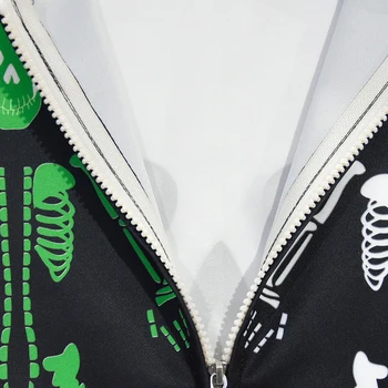 Esqueleto de Disfraces de Niños de Disfraces de Halloween para Niños Suéter de Halloween Ropa de Cremallera Sudaderas con capucha para Niños de la Capa de Cráneo Trajes