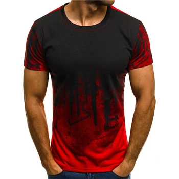 Estilo de GRAFFITI T-shirt de Moda Dibujar el Patrón de la Impresión 3D de la Ropa de los Hombres del O-Cuello de Manga Corta de la Camiseta Sport Casual Tops Ropa Masculina