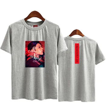 Estilo de verano shinee taemin la primera etapa de conciertos misma impresión o de cuello de manga corta t shirt unisex kpop suelta la camiseta