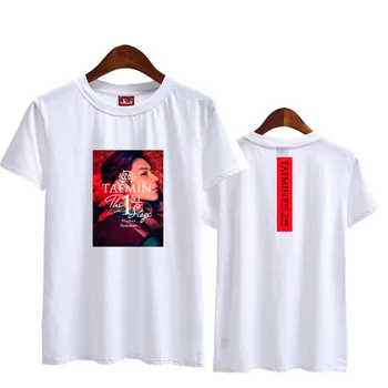 Estilo de verano shinee taemin la primera etapa de conciertos misma impresión o de cuello de manga corta t shirt unisex kpop suelta la camiseta