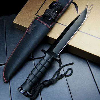 EVERRICH K10 de fibra de alta densidad +440C selva negra cuchillo recto al aire libre cuchillo de caza de viaje cerca de la defensa de cuchillo cuchillo de cocina