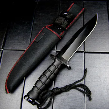 EVERRICH K10 de fibra de alta densidad +440C selva negra cuchillo recto al aire libre cuchillo de caza de viaje cerca de la defensa de cuchillo cuchillo de cocina