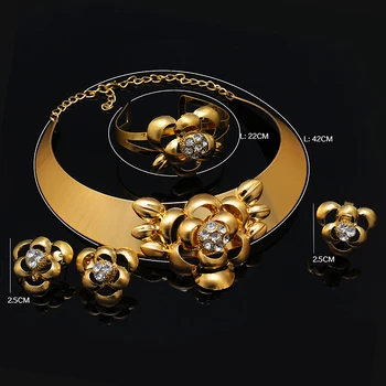 Fani Exquisita Dubai oro del color de la Joyería de la Marca de Establecer la mujer de la boda accesorios de la joyería conjunto de 2018 de la Moda Africana de Perlas de la Joyería Conjunto 136287