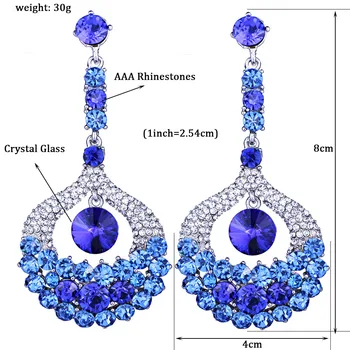 FARLENA de la Joyería de Cristal Lleno de diamantes de imitación Pendientes de la Gota de las Mujeres de la Fiesta de la Boda Accesorios de la Moda Nupcial Aretes largos 101991