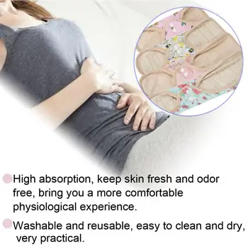 Femenino Lavable Sanitarias Toalla de Tela Menstrual de la Maternidad de la Almohadilla en forma de abanico Ala Reutilizables toalla Sanitaria Panty Liner Mama Pad 56652