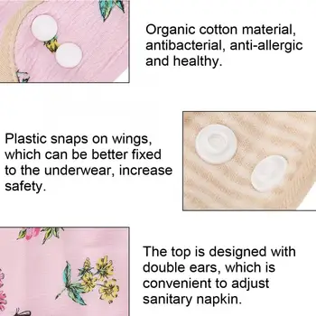 Femenino Lavable Sanitarias Toalla de Tela Menstrual de la Maternidad de la Almohadilla en forma de abanico Ala Reutilizables toalla Sanitaria Panty Liner Mama Pad