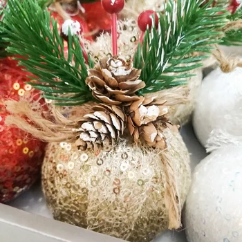 Fiesta de navidad Colgante de la Bola de la Decoración de la Bola de la Chuchería de Navidad Árbol de Navidad de la Bola Kerst natale Fiesta de la Decoración de la Fiesta en Casa Ornam