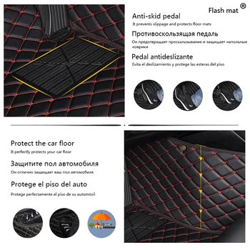 Flash tapete de cuero de coche alfombras de piso para Chevrolet Cruze 2009 2010 2011-2016 2017 2018 Personalizado Almohadillas de las patas de automóviles alfombras de coche cubre