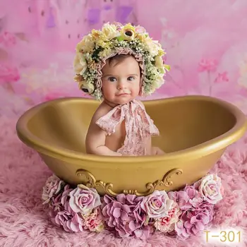 Flores Flores Sombrero De Bebé Recién Nacido De La Fotografía Props Hecho A Mano Colorido Gorro Sombrero